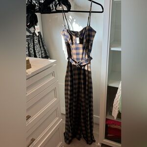 Free People Plaid Jumpsuit